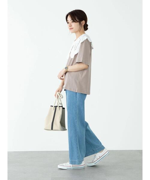 Sugar spoon（シュガースプーン）の「・SUGAR SPOON SET2点レースカラー×Tシャツ＊（Tシャツ/カットソー・レディース・その他7/モカ/オフホワイト/ブラック・FREE）」の22枚目の写真