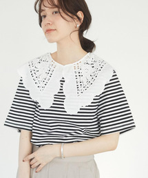 Sugar spoon | ・SUGAR SPOON SET2点レースカラー×Tシャツ＊(Tシャツ/カットソー)