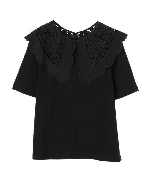 Sugar spoon（シュガースプーン）の「・SUGAR SPOON SET2点レースカラー×Tシャツ＊（Tシャツ/カットソー・レディース・その他7/モカ/オフホワイト/ブラック・FREE）」の11枚目の写真