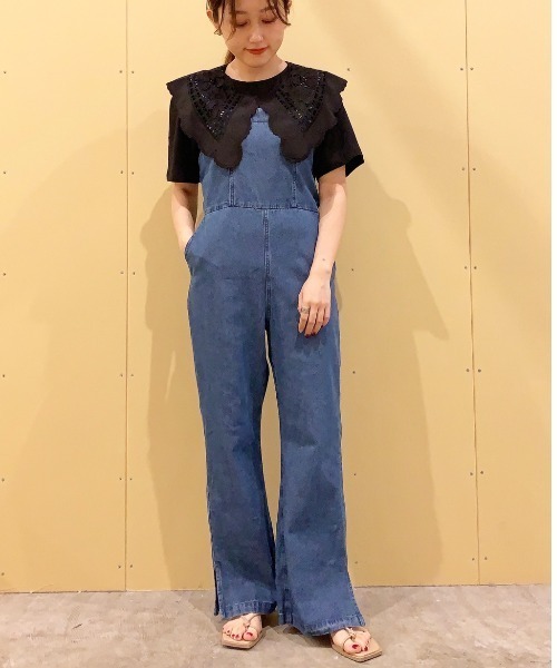 Sugar spoon（シュガースプーン）の「・SUGAR SPOON SET2点レースカラー×Tシャツ＊（Tシャツ/カットソー・レディース・その他7/モカ/オフホワイト/ブラック・FREE）」の10枚目の写真