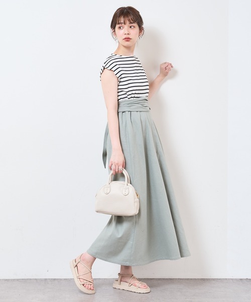 natural couture（ナチュラルクチュール）の「【WEB限定】ワンピにもなるマルチWAYフレアスカート（スカート・レディース・ブラック/ベージュ/ミント/ライトベージュ・FREE）」の19枚目の写真