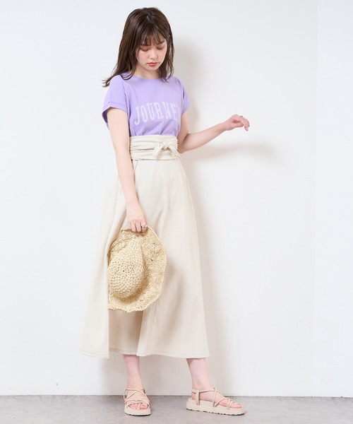 natural couture（ナチュラルクチュール）の「【WEB限定】ワンピにもなるマルチWAYフレアスカート（スカート・レディース・ブラック/ベージュ/ミント/ライトベージュ・FREE）」の14枚目の写真