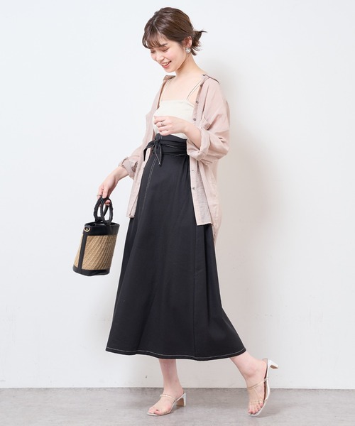 natural couture（ナチュラルクチュール）の「【WEB限定】ワンピにもなるマルチWAYフレアスカート（スカート・レディース・ブラック/ベージュ/ミント/ライトベージュ・FREE）」の5枚目の写真