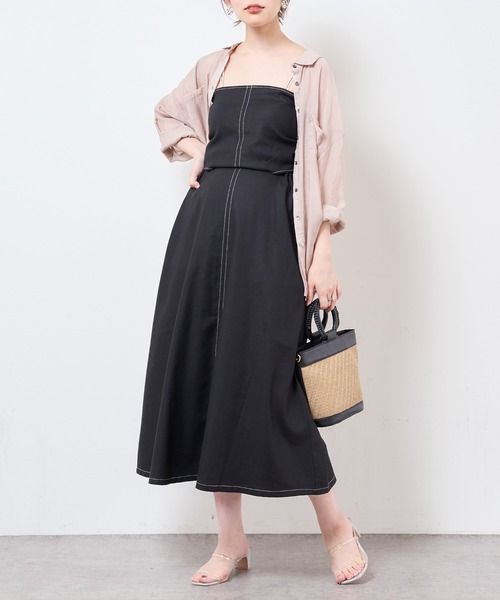 natural couture（ナチュラルクチュール）の「【WEB限定】ワンピにもなるマルチWAYフレアスカート（スカート・レディース・ブラック/ベージュ/ミント/ライトベージュ・FREE）」の7枚目の写真