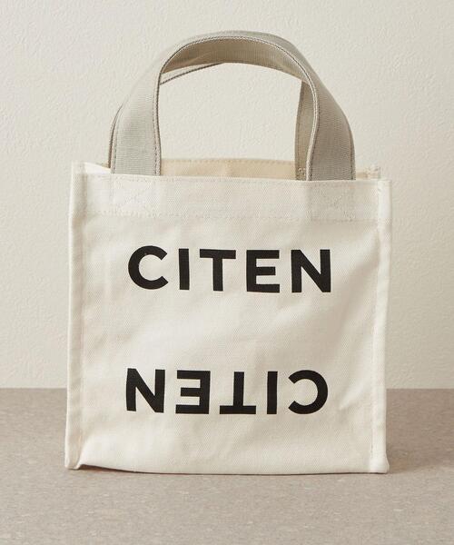 CITEN（シテン）の「＜CITEN（シテン）＞CITENロゴプリント Sサイズ トートバッグ（トートバッグ・レディース・ホワイト/ライトグレー・FREE）」の2枚目の写真