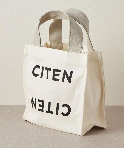 CITEN（シテン）の「＜CITEN（シテン）＞CITENロゴプリント Sサイズ トートバッグ（トートバッグ・レディース・ホワイト/ライトグレー・FREE）」の7枚目の写真