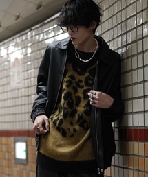 シンセティックレザーオーバーサイズブルゾン