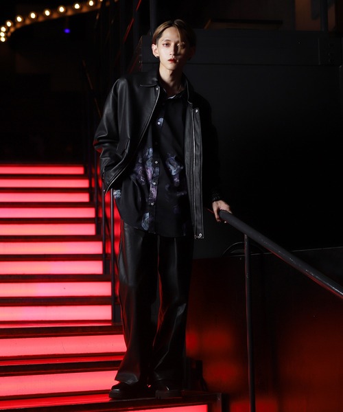 G.O.C（ジーオーシー）の「シンセティックレザーオーバーサイズブルゾン（ブルゾン・メンズ・ブラック・MEDIUM/LARGE）」の8枚目の写真