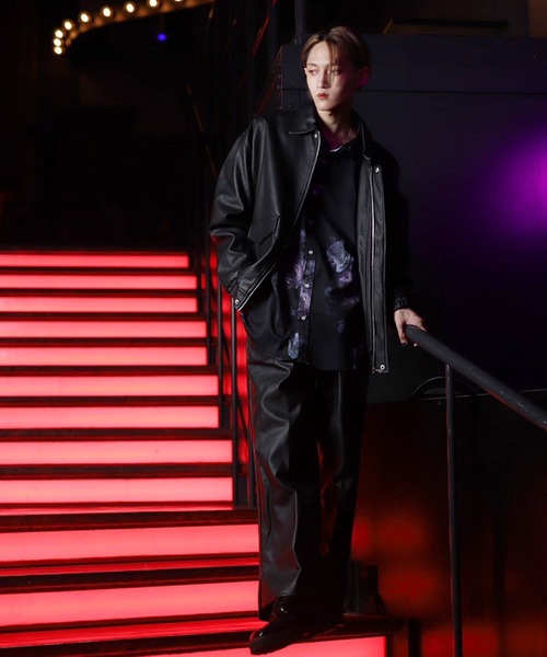 G.O.C（ジーオーシー）の「シンセティックレザーオーバーサイズブルゾン（ブルゾン・メンズ・ブラック・MEDIUM/LARGE）」の9枚目の写真