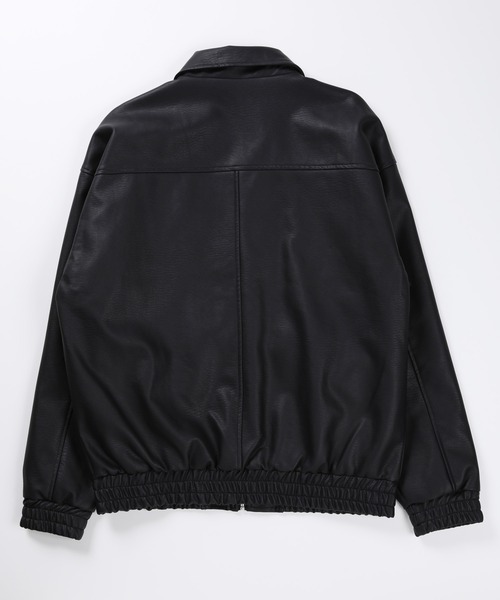 G.O.C（ジーオーシー）の「シンセティックレザーオーバーサイズブルゾン（ブルゾン・メンズ・ブラック・MEDIUM/LARGE）」の3枚目の写真