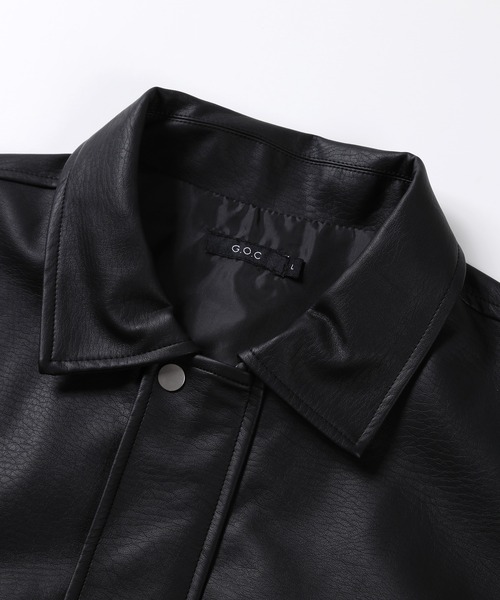 G.O.C（ジーオーシー）の「シンセティックレザーオーバーサイズブルゾン（ブルゾン・メンズ・ブラック・MEDIUM/LARGE）」の10枚目の写真