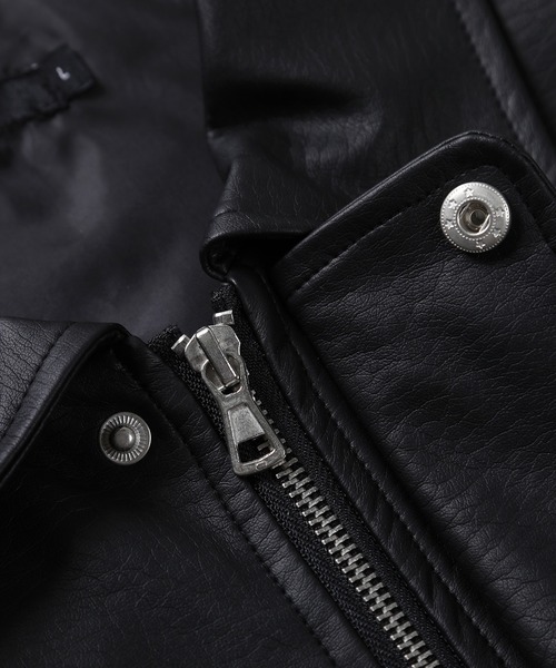G.O.C（ジーオーシー）の「シンセティックレザーオーバーサイズブルゾン（ブルゾン・メンズ・ブラック・MEDIUM/LARGE）」の4枚目の写真