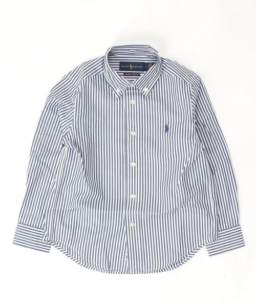 POLO RALPH LAUREN CHILDRENSWEAR（ポロ ラルフ ローレン チルドレンズウェア）の「ストライプド コットン ポプリン シャツ（シャツ/ブラウス・キッズ・ネイビー系1・6/4/7）」の4枚目の写真