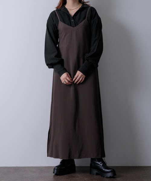 Adoon plain(アドーンプレーン)の「【360°美シルエット!】アソートキャミワンピース(ワンピース・レディース・ダークブラウン/レオパード・FREE)」の1枚目の写真