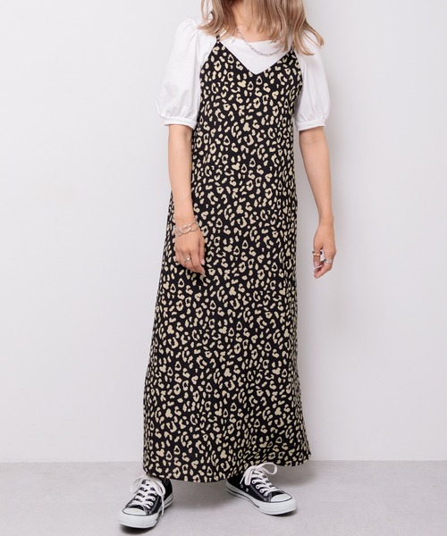 Adoon plain(アドーンプレーン)の「【360°美シルエット!】アソートキャミワンピース(ワンピース・レディース・ダークブラウン/レオパード・FREE)」の9枚目の写真