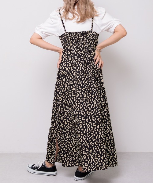 Adoon plain(アドーンプレーン)の「【360°美シルエット!】アソートキャミワンピース(ワンピース・レディース・ダークブラウン/レオパード・FREE)」の16枚目の写真