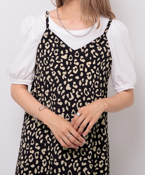 Adoon plain(アドーンプレーン)の「【360°美シルエット!】アソートキャミワンピース(ワンピース・レディース・ダークブラウン/レオパード・FREE)」の5枚目の写真