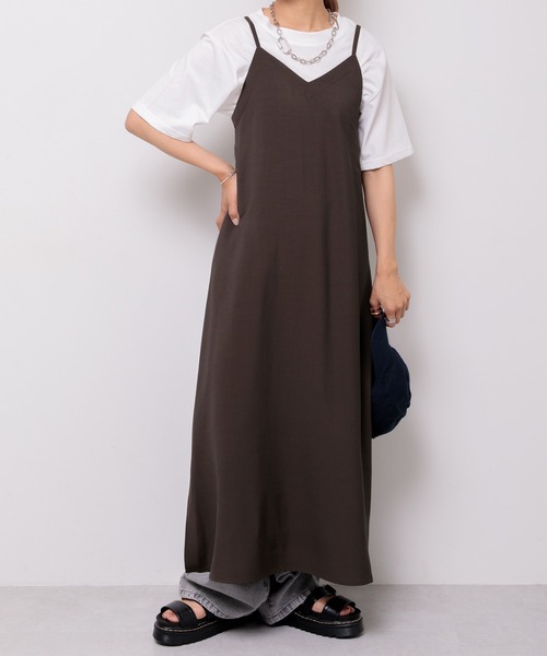 Adoon plain(アドーンプレーン)の「【360°美シルエット!】アソートキャミワンピース(ワンピース・レディース・ダークブラウン/レオパード・FREE)」の12枚目の写真