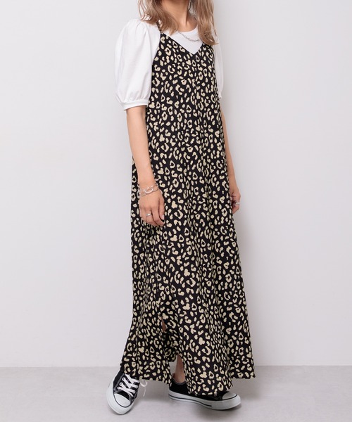 Adoon plain(アドーンプレーン)の「【360°美シルエット!】アソートキャミワンピース(ワンピース・レディース・ダークブラウン/レオパード・FREE)」の21枚目の写真