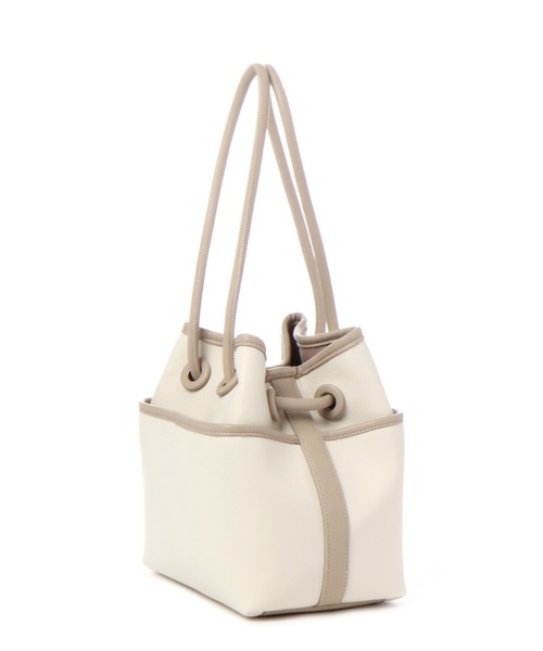 GLOBAL WORK（グローバルワーク）の「ポケットキンチャクショルダー/956206（ハンドバッグ・レディース・オフホワイト/ゴールド/ブラック・FREE）」の7枚目の写真