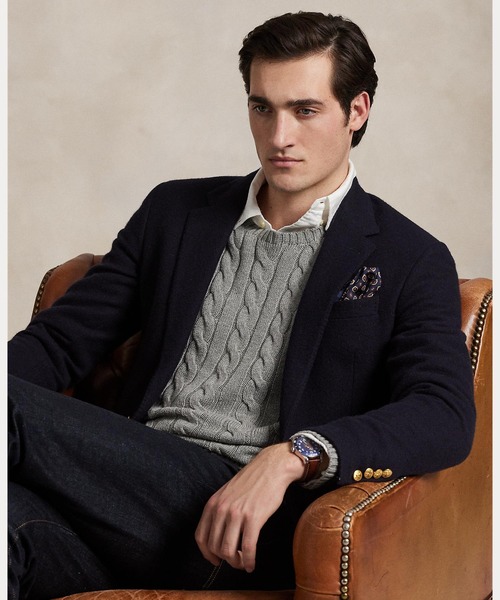 POLO RALPH LAUREN(ポロ ラルフ ローレン)の「ケーブルニット コットン セーター(ニット/セーター・メンズ・グレー系・S/M/L/XL/XS/XXL)」の4枚目の写真