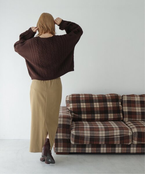 RAY CASSIN（レイカズン）の「ストレッチパネルスカート（スカート・レディース・ベージュ/ブラック/ライトカーキ・MEDIUM/SMALL）」の7枚目の写真