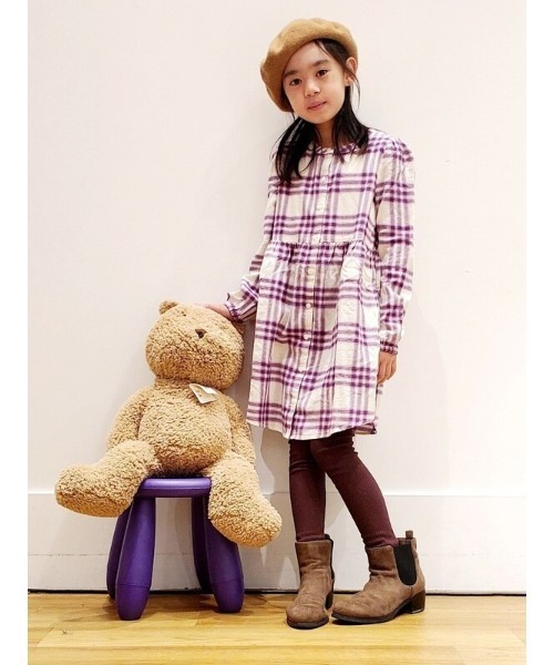 GAP（ギャップ）の「プレイド シャツワンピース (キッズ)（シャツワンピース・キッズ・パープル系その他・M/L/XL/XXL/S/XS）」の8枚目の写真