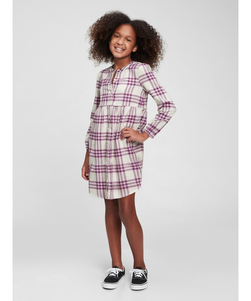 GAP（ギャップ）の「プレイド シャツワンピース (キッズ)（シャツワンピース・キッズ・パープル系その他・M/L/XL/XXL/S/XS）」の7枚目の写真