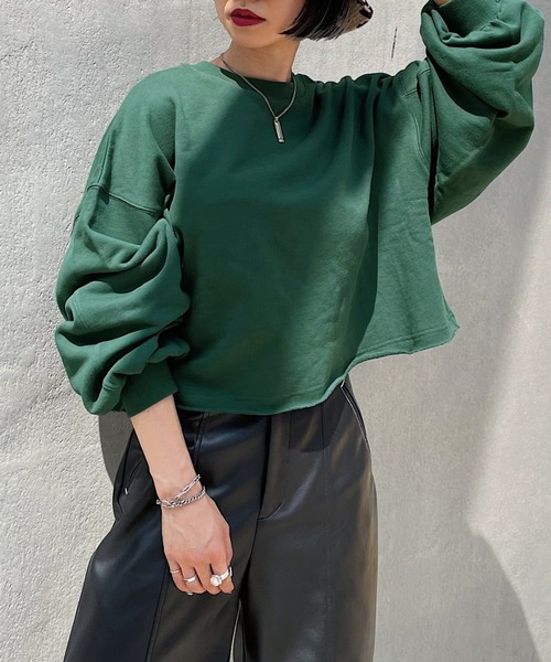 PAGEBOY（ページボーイ）の「WEB限定アイテム / ビンテージショート裏毛（スウェット・レディース・チャコールグレー/オフホワイト/ブルー/グリーン・FREE）」の19枚目の写真