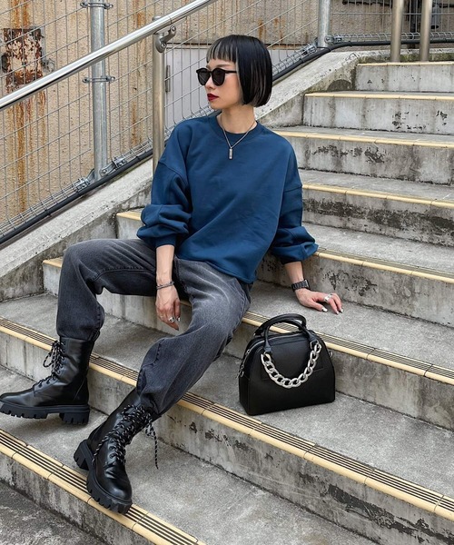 PAGEBOY（ページボーイ）の「WEB限定アイテム / ビンテージショート裏毛（スウェット・レディース・チャコールグレー/オフホワイト/ブルー/グリーン・FREE）」の13枚目の写真