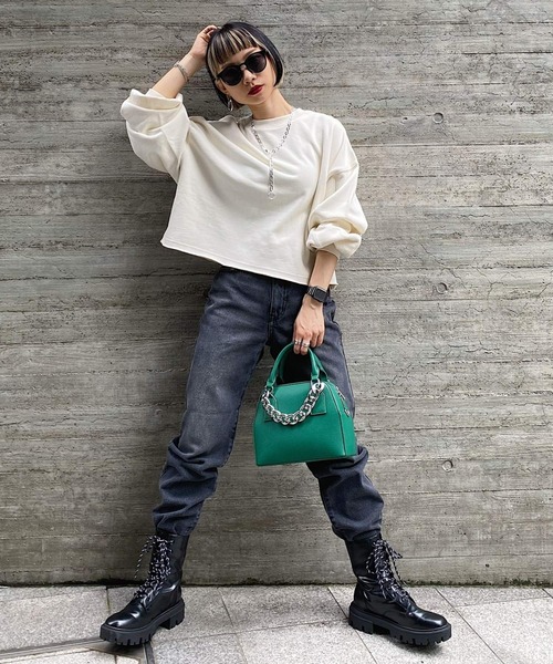 PAGEBOY（ページボーイ）の「WEB限定アイテム / ビンテージショート裏毛（スウェット・レディース・チャコールグレー/オフホワイト/ブルー/グリーン・FREE）」の22枚目の写真