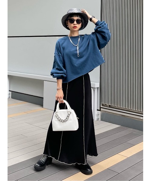 PAGEBOY（ページボーイ）の「WEB限定アイテム / ビンテージショート裏毛（スウェット・レディース・チャコールグレー/オフホワイト/ブルー/グリーン・FREE）」の6枚目の写真