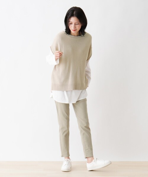 SHOO・LA・RUE(シューラルー)の「◆【2点セット】ロールネックベスト+Tシャツ(ベスト・レディース・チャコールグレー/ブラウン系その他/ナチュラル/ピンク系・02/03/04)」の8枚目の写真