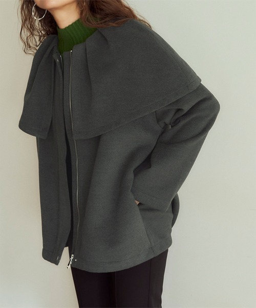 titivate(ティティベイト)の「ビッグフリルカラーブルゾン(ブルゾン・レディース・パープル/チャコール/ブラウン・M/S)」の13枚目の写真