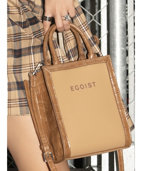EGOIST（エゴイスト）の「2WAYロゴBAG（ショルダーバッグ・レディース・ブラック/キャメル・FREE）」の2枚目の写真