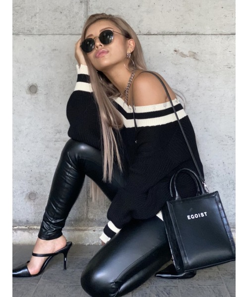 EGOIST（エゴイスト）の「2WAYロゴBAG（ショルダーバッグ・レディース・ブラック/キャメル・FREE）」の5枚目の写真