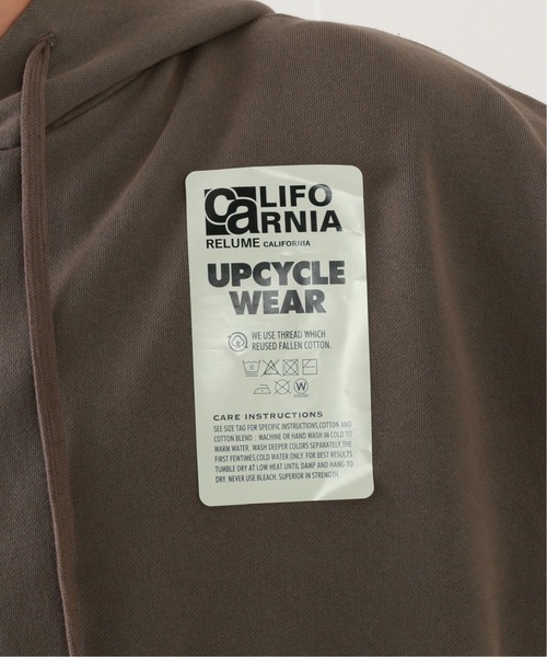 JOURNAL STANDARD relume（ジャーナルスタンダード　レリューム）の「CALIFORNIA UPCYCLE オーバーサイズ プルオーバーパーカー/フーディ―/ビッグシルエット（パーカー・メンズ・ライトグレー/ウッド/ライトグリーン・MEDIUM/LARGE）」の12枚目の写真