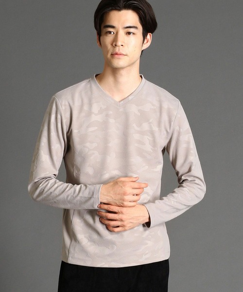 HIDEAWAYS NICOLE(ハイダウェイニコル)の「迷彩柄長袖カットソー(Tシャツ/カットソー・メンズ・ブラック/オフホワイト/グレイッシュベージュ・MEDIUM/LARGE/X-LARGE)」の3枚目の写真