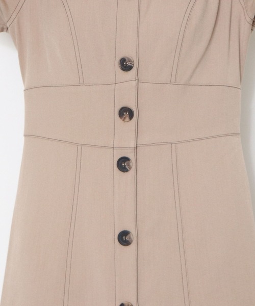 archives(アルシーヴ)の「配色ステッチIラインワンピース(ワンピース・レディース・ブラウン/ベージュ/グレイッシュベージュ・MEDIUM)」の10枚目の写真