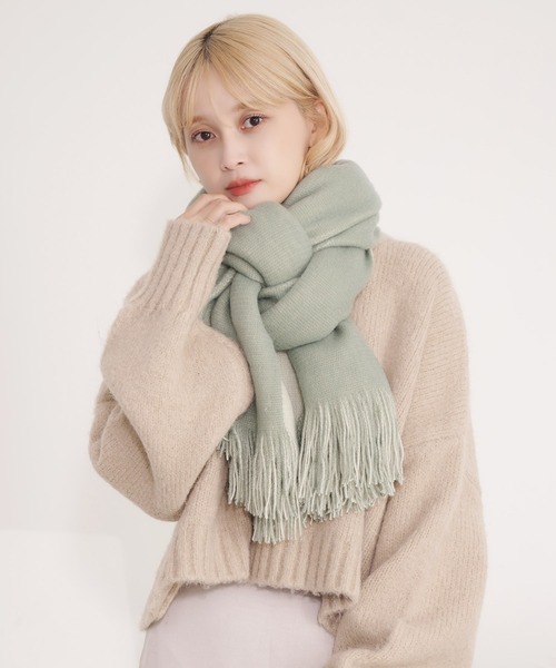 Dita(ディータ)の「ダブルフェイスラッセルストール マフラー(マフラー・レディース・ブラック/ネイビー/ラベンダー/グレー/ライトブルー/ベージュ/ミント・FREE)」の5枚目の写真