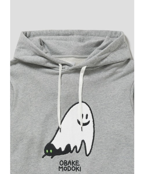 Design Tshirts Store graniph（デザイン　ティーシャツ　ストア　グラニフ）の「オバケモドキ｜グラフィックパーカー（パーカー・メンズ・ヘザーグレー・SMALL/MEDIUM/LARGE/X-LARGE）」の7枚目の写真