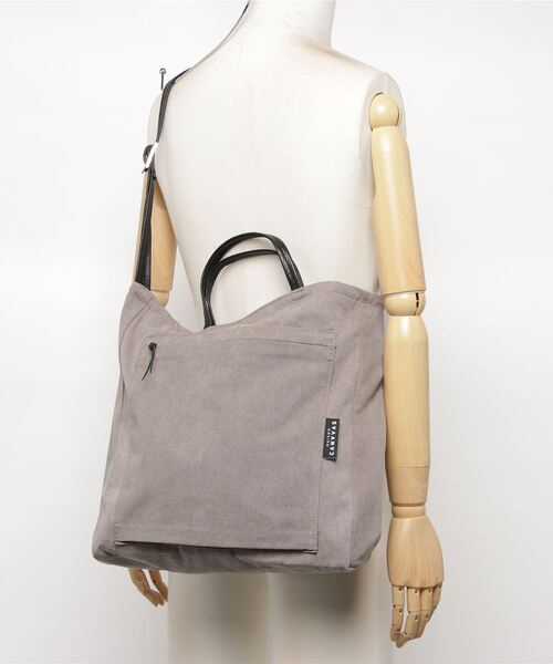 MAISON CANVVAS（メゾンキャンバス）の「MAISON CANVVAS/メゾン キャンバス/RECYCLED CANVAS/ショルダー＆トートバッグ（ショルダーバッグ・メンズ・ブラック/グレー・FREE）」の3枚目の写真