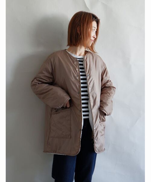 MANASTASH（マナスタッシュ）の「MANASTASH/マナスタッシュ　W's REVERSIBLE JACKET　ウィメンズリバーシブルジャケット　ボア（ブルゾン・レディース・ナチュラル/ブラック・MEDIUM）」の9枚目の写真