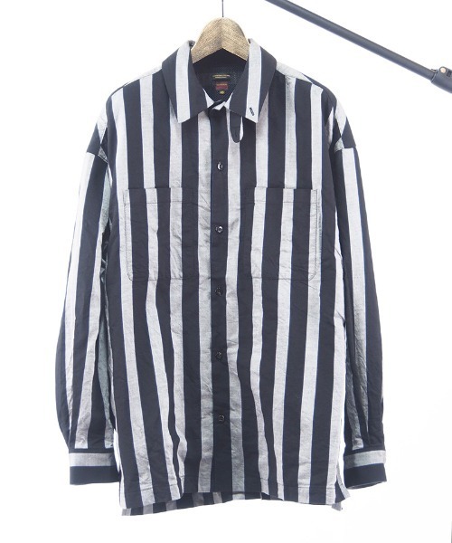 EGO TRIPPING(エゴトリッピング)の「ms4861- JOKER STRIPES OVERSHIRTS シャツ(シャツ/ブラウス・メンズ・オレンジ系その他/ホワイト×ネイビー/ブラック×ブルー・46/48)」の5枚目の写真