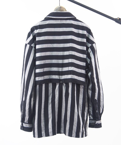 EGO TRIPPING(エゴトリッピング)の「ms4861- JOKER STRIPES OVERSHIRTS シャツ(シャツ/ブラウス・メンズ・オレンジ系その他/ホワイト×ネイビー/ブラック×ブルー・46/48)」の22枚目の写真