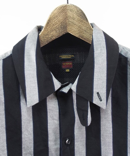 EGO TRIPPING(エゴトリッピング)の「ms4861- JOKER STRIPES OVERSHIRTS シャツ(シャツ/ブラウス・メンズ・オレンジ系その他/ホワイト×ネイビー/ブラック×ブルー・46/48)」の19枚目の写真