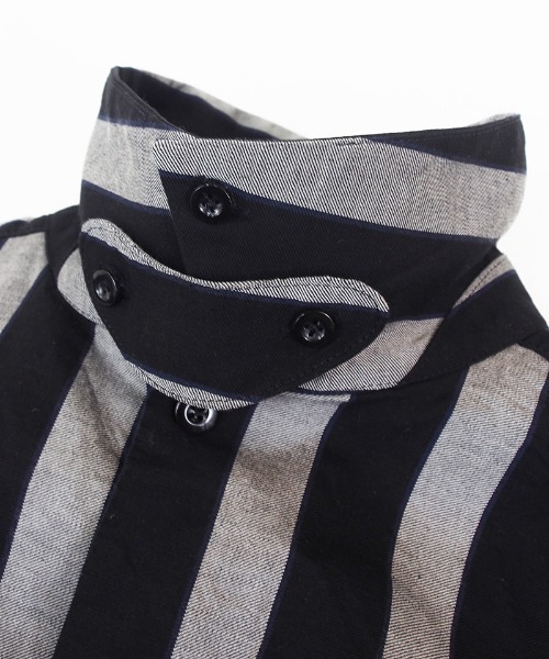 EGO TRIPPING(エゴトリッピング)の「ms4861- JOKER STRIPES OVERSHIRTS シャツ(シャツ/ブラウス・メンズ・オレンジ系その他/ホワイト×ネイビー/ブラック×ブルー・46/48)」の12枚目の写真