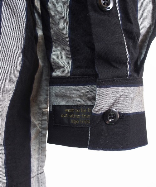 EGO TRIPPING(エゴトリッピング)の「ms4861- JOKER STRIPES OVERSHIRTS シャツ(シャツ/ブラウス・メンズ・オレンジ系その他/ホワイト×ネイビー/ブラック×ブルー・46/48)」の9枚目の写真
