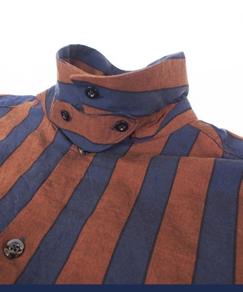 EGO TRIPPING(エゴトリッピング)の「ms4861- JOKER STRIPES OVERSHIRTS シャツ(シャツ/ブラウス・メンズ・オレンジ系その他/ホワイト×ネイビー/ブラック×ブルー・46/48)」の13枚目の写真