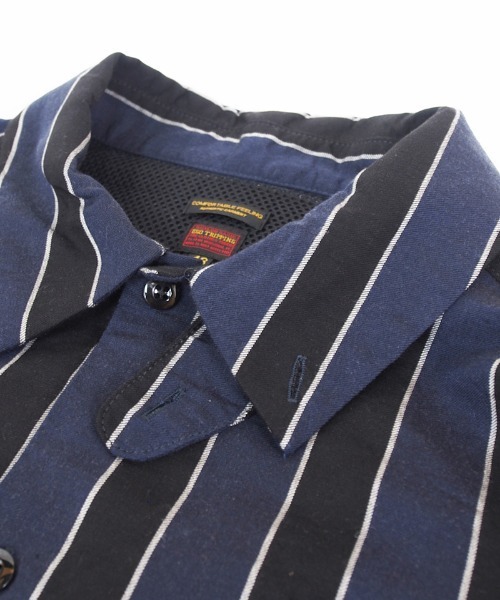 EGO TRIPPING(エゴトリッピング)の「ms4861- JOKER STRIPES OVERSHIRTS シャツ(シャツ/ブラウス・メンズ・オレンジ系その他/ホワイト×ネイビー/ブラック×ブルー・46/48)」の7枚目の写真